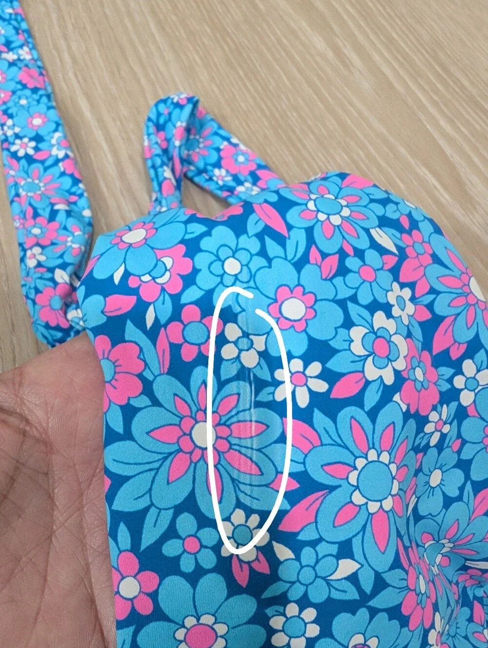 Frankies Bikinis Dorothy Blue Floral Halter One Piece Swimsuit